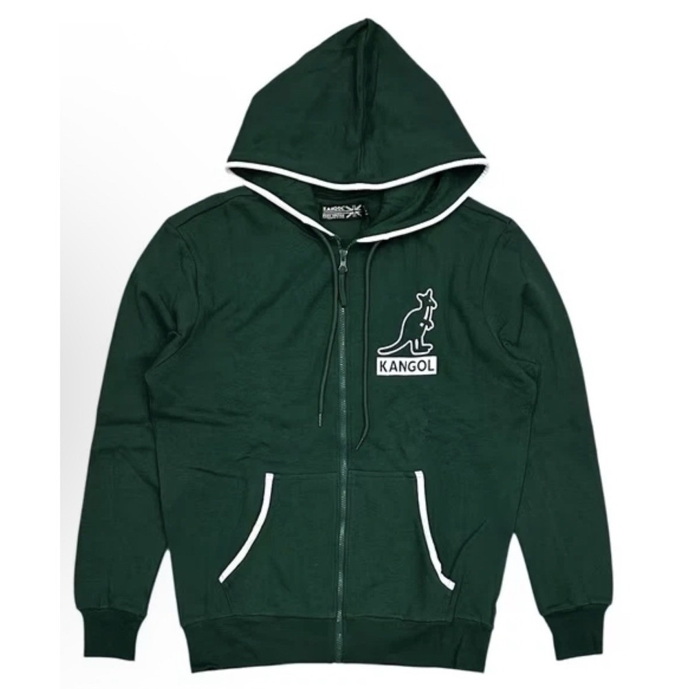 KANGOL x Men's Clay Court Full-Zip Hoodie in Green Size X-Large